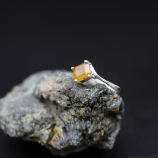 Natural Yellow Sapphire Pukhraj Ring 925 Silver Chandi