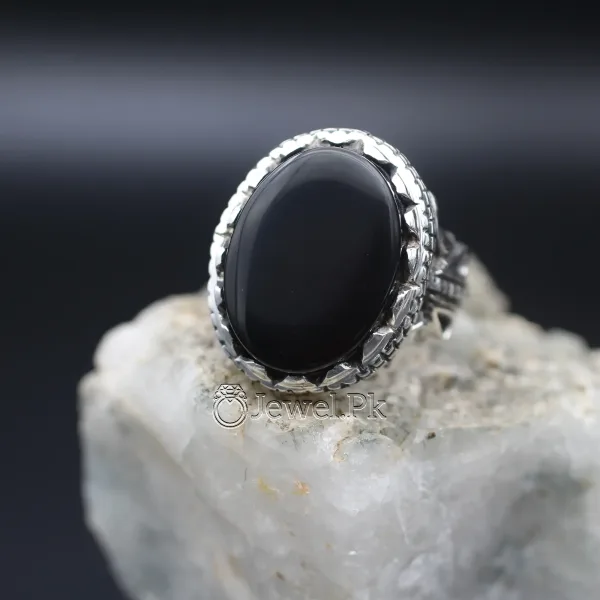 Black Yemen Agate inside red stone ring for yamni aqeeq agate stone silver 925 7