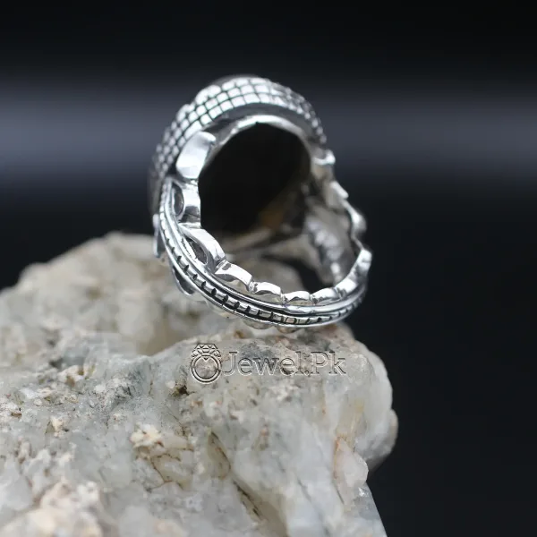 Black Yemen Agate inside red stone ring for yamni aqeeq agate stone silver 925 9