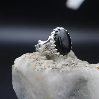 Black Yemen Agate ring for yamni aqeeq agate stone silver 925 1