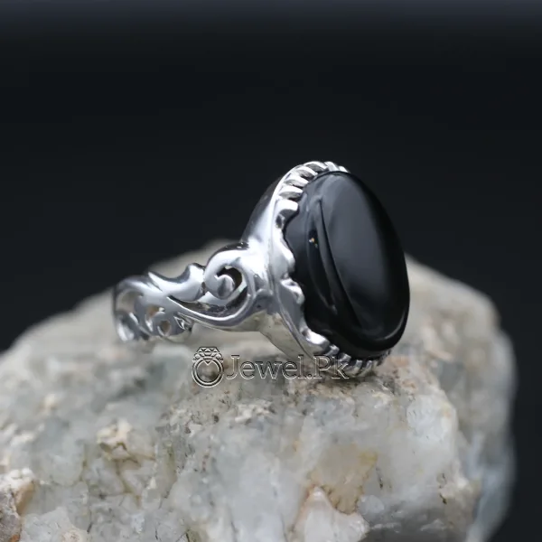 Black Yemen Agate ring for yamni aqeeq agate stone silver 925 11