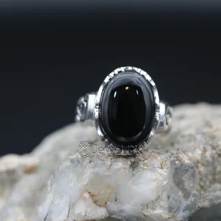 Black Yemen Agate ring for yamni aqeeq agate stone silver 925 12