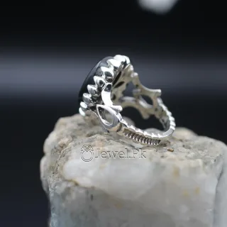 Black Yemen Agate ring for yamni aqeeq agate stone silver 925 4