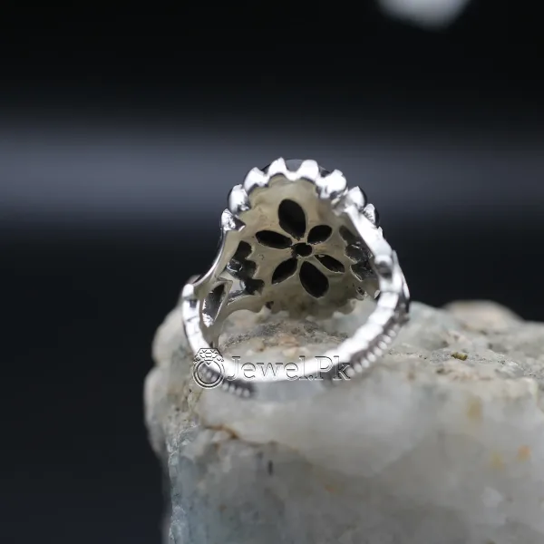 Black Yemen Agate ring for yamni aqeeq agate stone silver 925 5