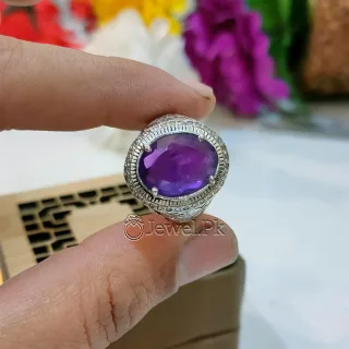 Natural Amethyst Stone ring Beautiful Handmade Ring 7