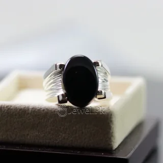Natural Black Agate Ring Black Aqeeq Ring Pure Silver Black Onyx Stone 11