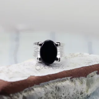 Natural Black Agate Ring Black Aqeeq Ring Pure Silver Black Onyx Stone 2