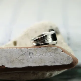 Natural Black Agate Ring Black Aqeeq Ring Pure Silver Black Onyx Stone 8