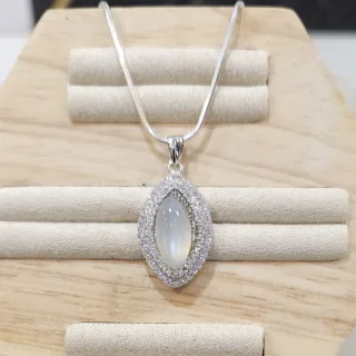 Natural Moonstone Pendant for Women Silver 925 Italian