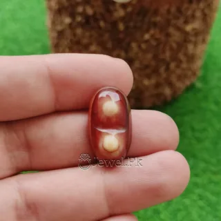 Eye Agate Natural - Twin Eye Aqeeq Natural Stone