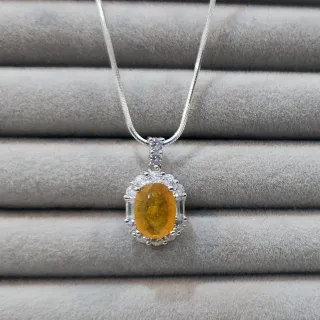 Natural Yellow Sapphire Pendant for Women Silver 925 Italian