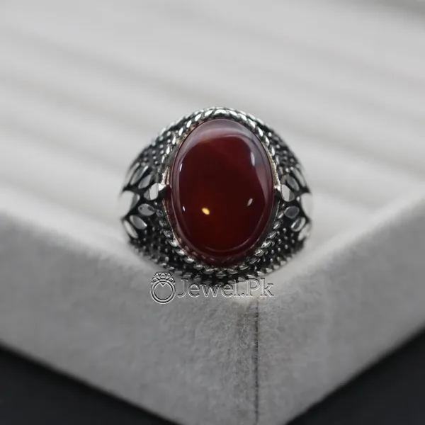 Yemen Agate ring for women yamni aqeeq brown red agate stone silver 925 11