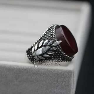 Yemen Agate ring for women yamni aqeeq brown red agate stone silver 925 13