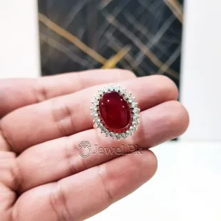 Red Aqeeq Yamani 925 Silver Ring Natural Red Agate Ring ladies Ring