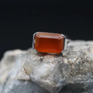 Yemen Agate ring for yamni aqeeq brown red agate stone silver 925 15