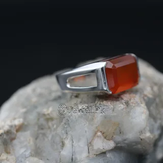Yemen Agate ring for yamni aqeeq brown red agate stone silver 925 16