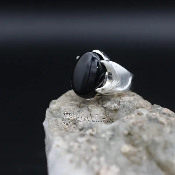 natural black yemen agate silver chaandi ring 6