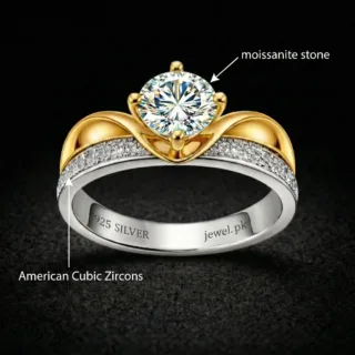 GRA Moissanite Ring Silver 925 6