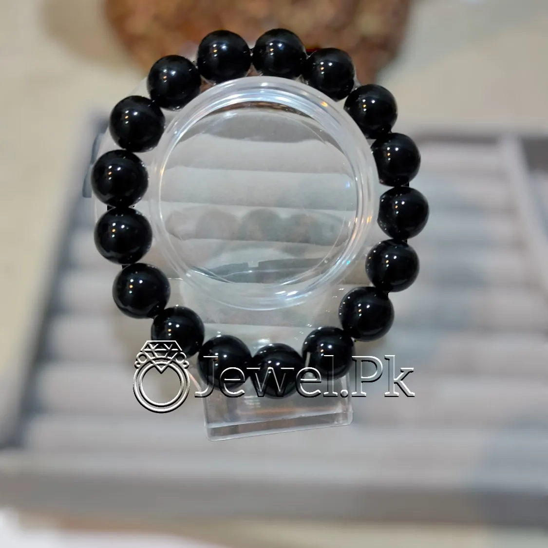 Natural Black Agate Bracelet - Aqeeq Beads - Men/Women