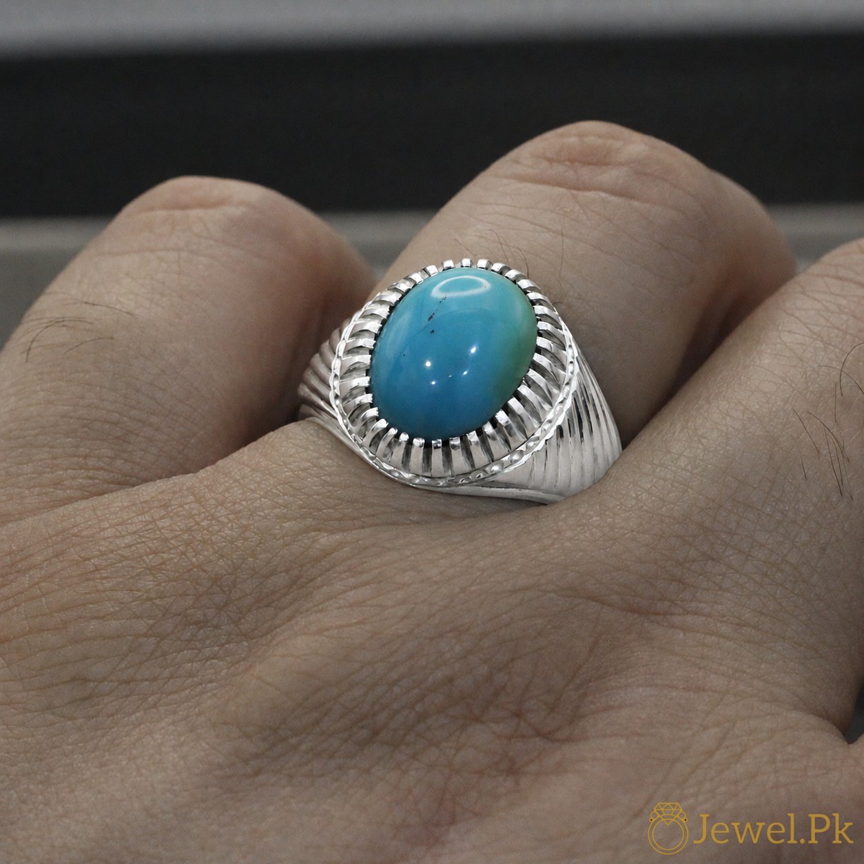 Natural Tirquoise Ring – Silver 925 (12) Natural Tirquoise Ring Silver 925 12