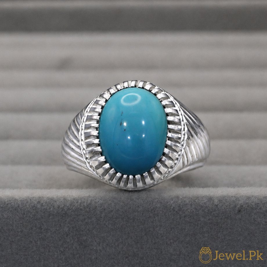 Natural Tirquoise Ring - Silver 925 (13) Natural Tirquoise Ring Silver 925 13
