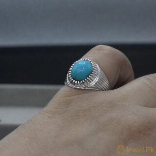 Nishapuri Feroza Ring 925 Silver - Natural Turquoise 5 Natural Tirquoise Ring Silver 925 17