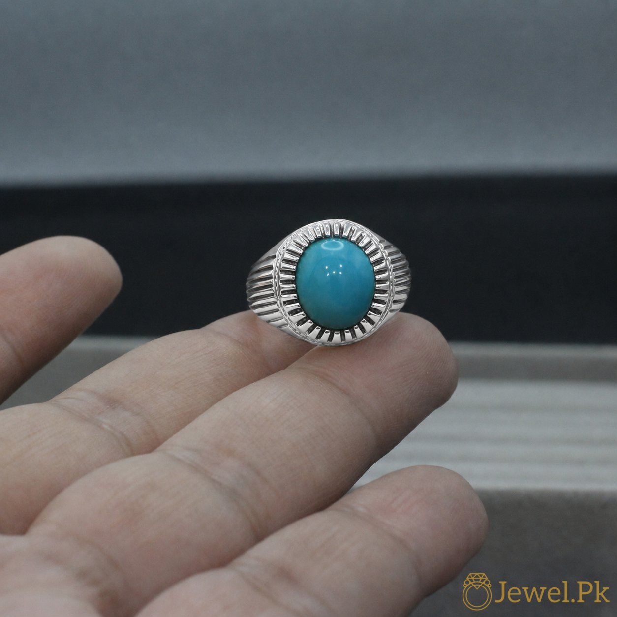 Natural Tirquoise Ring – Silver 925 (18) Natural Tirquoise Ring Silver 925 18
