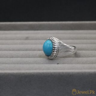 Nishapuri Feroza Ring 925 Silver - Natural Turquoise 3 Natural Tirquoise Ring Silver 925 19