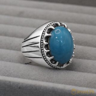 Feroza Ring 925 Silver - Natural Turquoise Clean Blue