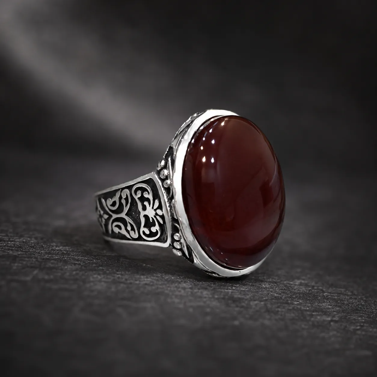 Yemen Agate Ring Silver 925 (2) Yemen Agate Ring Silver 925 2